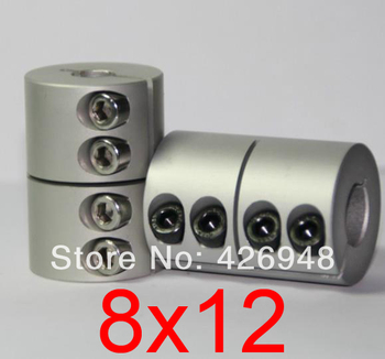 8x12 Rigid clamping screws Solid Coupling for Engraving machine,8mm to 12mm shaft butt-muff coupler for stepper motor D32 L45